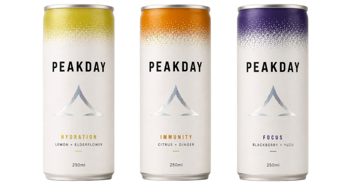 Peakday cans — Hydration, Immunity, Focus